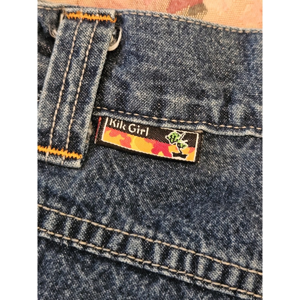 Vtg Junior's Kik Girl Skater Y2K Super Wide Leg Jeans Bonsai Mission (D3) - Picture 15 of 15